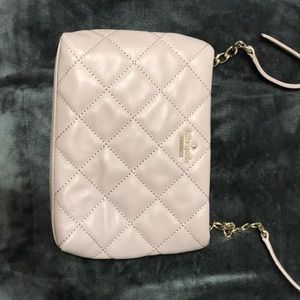 Kate Spade light gray quilted crossbody, like new